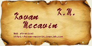 Kovan Mećavin vizit kartica